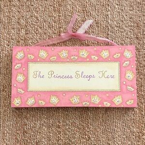 Pink "The Princess Sleeps Here" Wall Sign